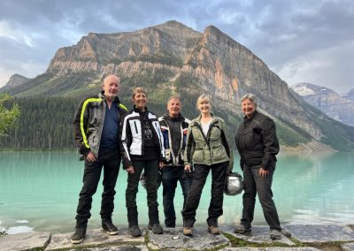 Stellar looking crew enjoying the exquisitely beautiful Lake Louise!