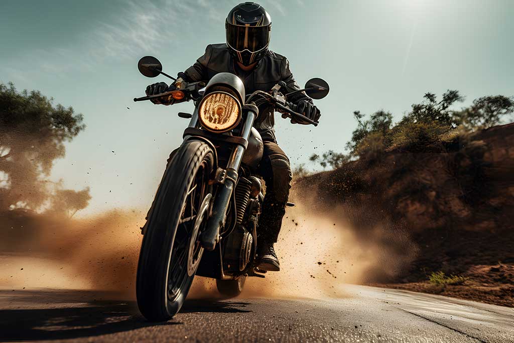 motor bike traveling on the highway