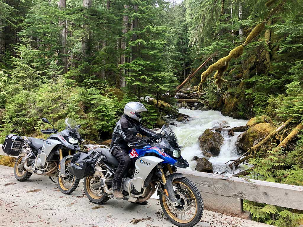 bike outside near the waterfall